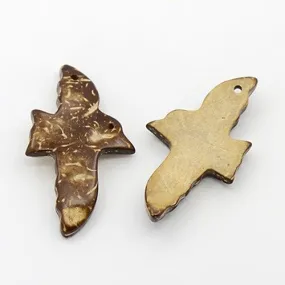 1 pendentifs oiseau en noix de coco