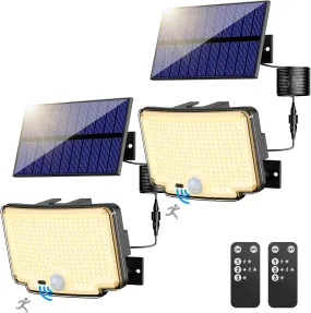 2 Lampe Solaire Extérieur Detecteur de Mouvement avec Télécommande, Ét 