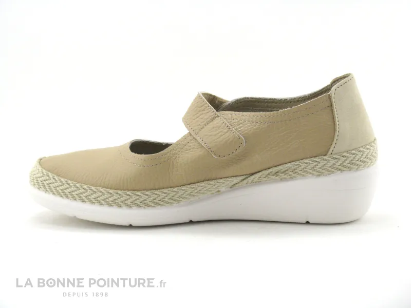 Achat chaussures CM Confort Femme Ballerine, vente CM Confort 223 48252100 Beige - Ballerine compensee - Bride velcro