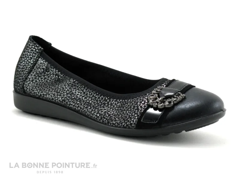 Achat chaussures Inéa Femme Ballerine, vente INEA Falaise - Paillete Vernis - Noir Argent - Ballerine