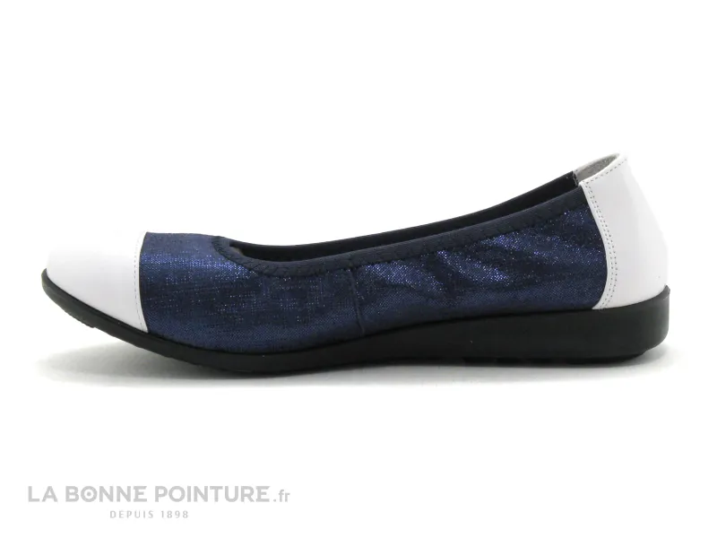 Achat chaussures Inéa Femme Ballerine, vente Inea ISARO Bleu marine - Blanc - Ballerine confort