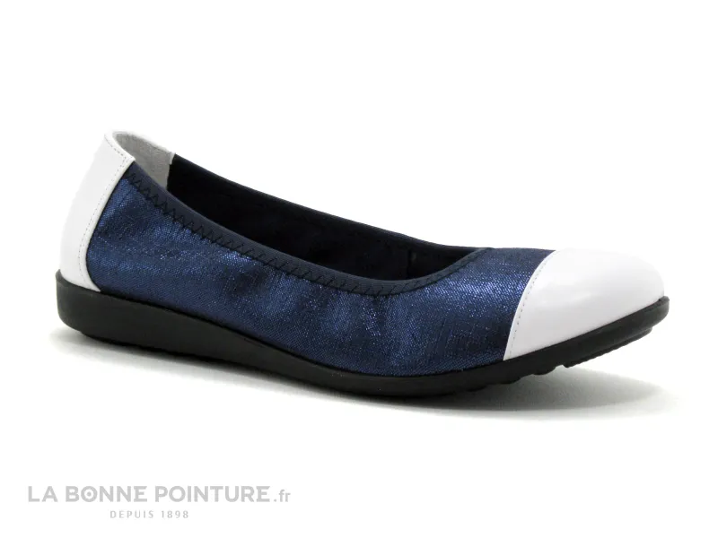 Achat chaussures Inéa Femme Ballerine, vente Inea ISARO Bleu marine - Blanc - Ballerine confort