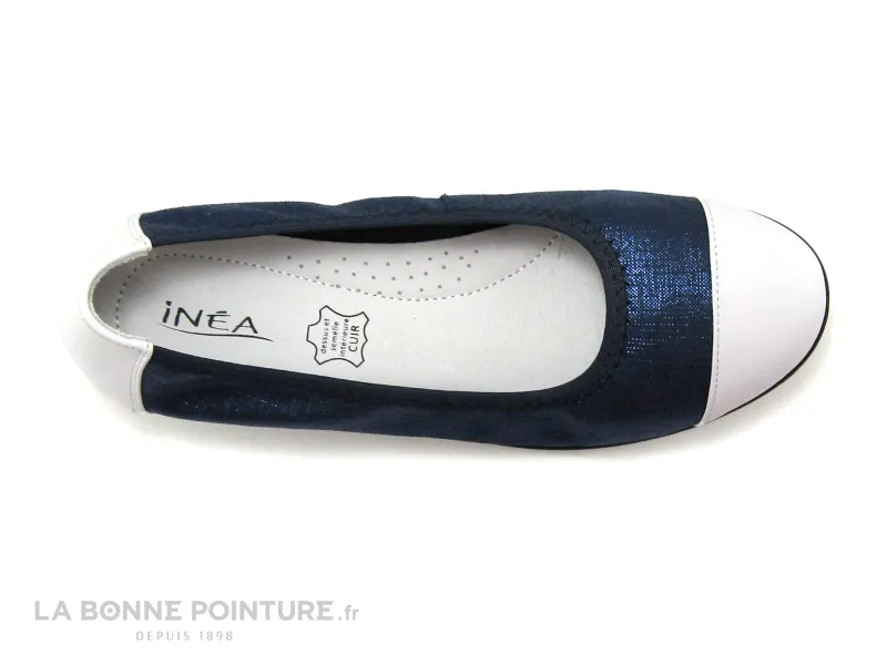 Achat chaussures Inéa Femme Ballerine, vente Inea ISARO Bleu marine - Blanc - Ballerine confort