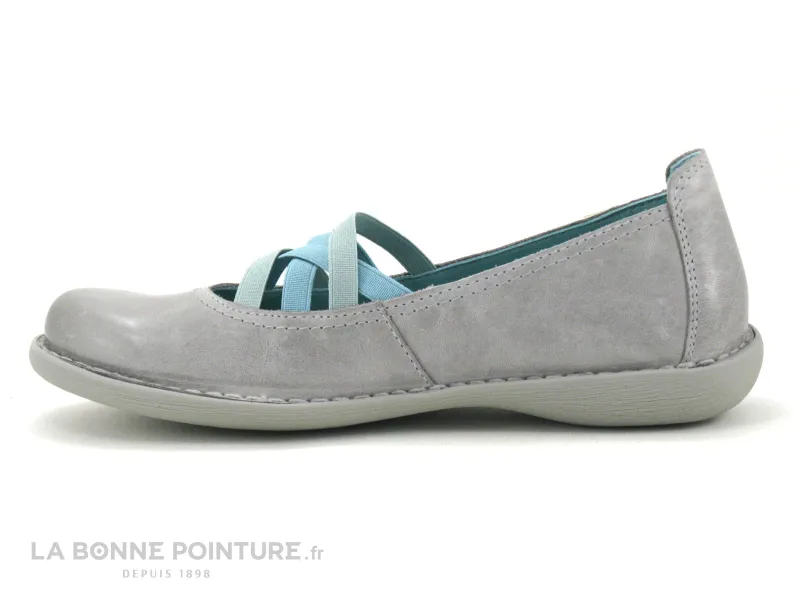 Achat chaussures Jungla Femme Ballerine, vente Jungla 4751 - Ballerine grise Femme - Elastiques bleus