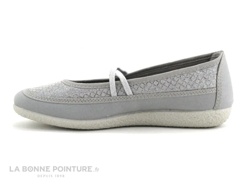 Achat chaussures Semelflex Femme Chaussure en Toile, vente Semelflex VANESSA gris platine - Ballerine toile