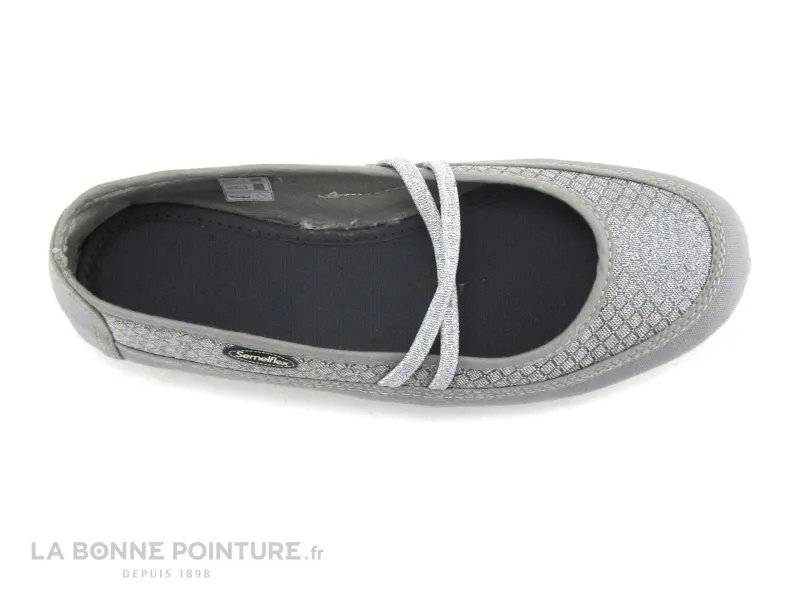 Achat chaussures Semelflex Femme Chaussure en Toile, vente Semelflex VANESSA gris platine - Ballerine toile