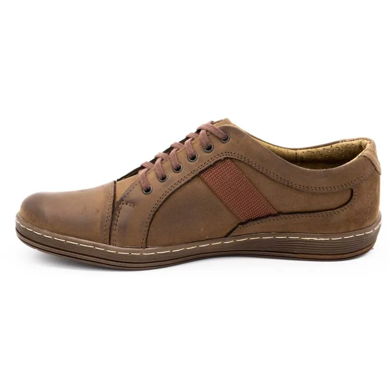 Antex Chaussures casual en cuir pour hommes 238GT marron brun
