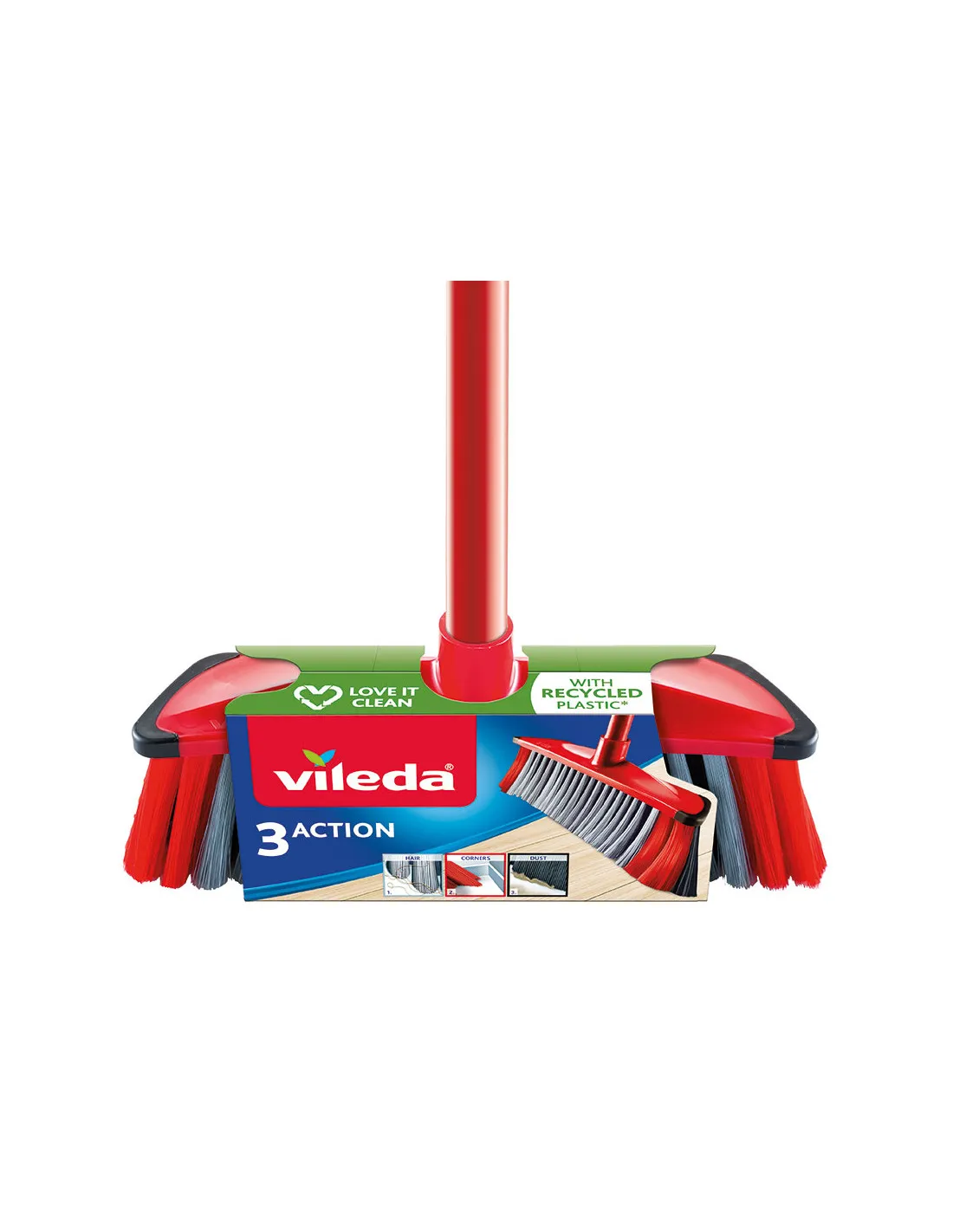 Balai Multi-Usage Avec Manche Pack Antichoc 3 Action 171214 - Vileda - 77639