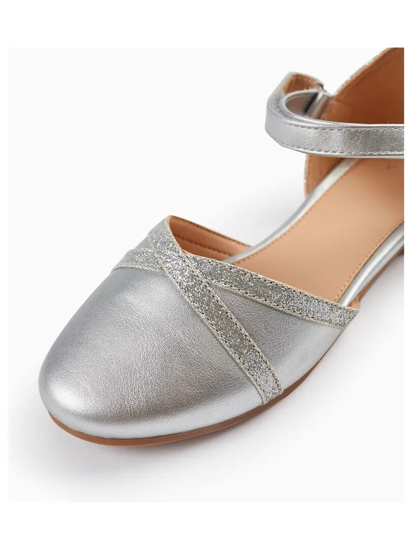 Ballerines avec Paillettes pour Fille  CÉRÉMONIE - Gris