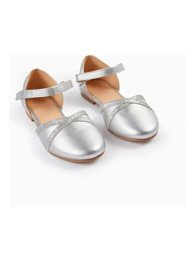 Ballerines avec Paillettes pour Fille  CÉRÉMONIE - Gris