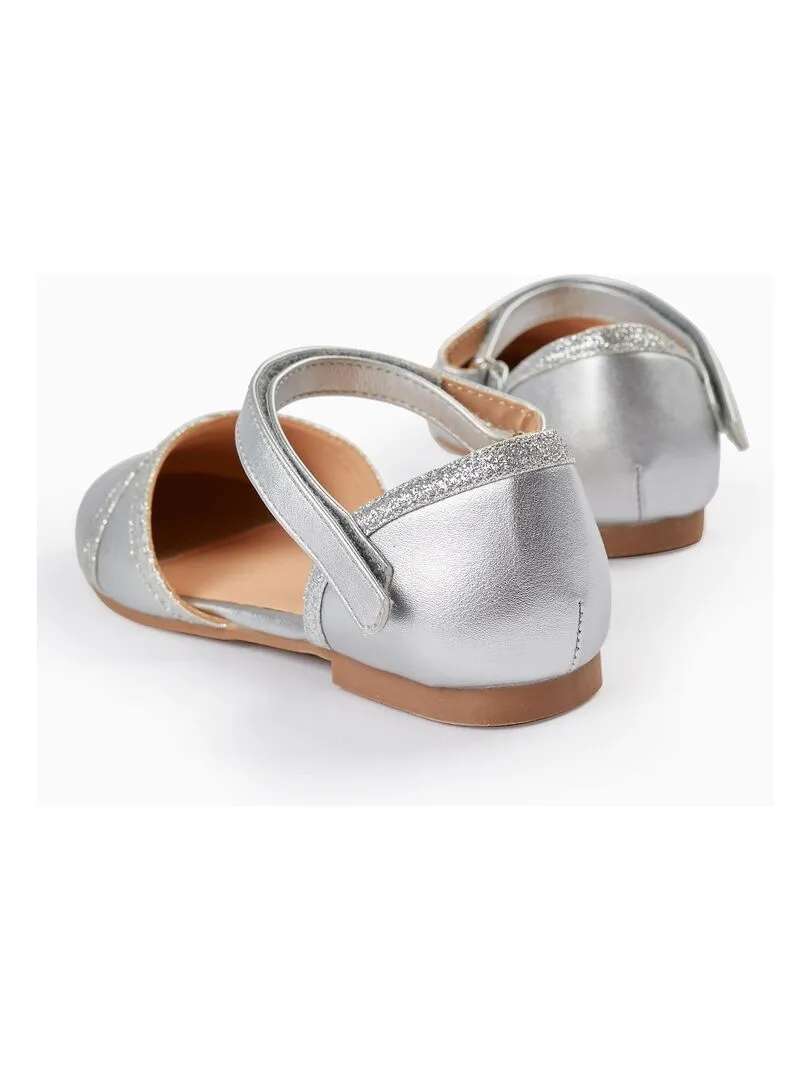 Ballerines avec Paillettes pour Fille  CÉRÉMONIE - Gris