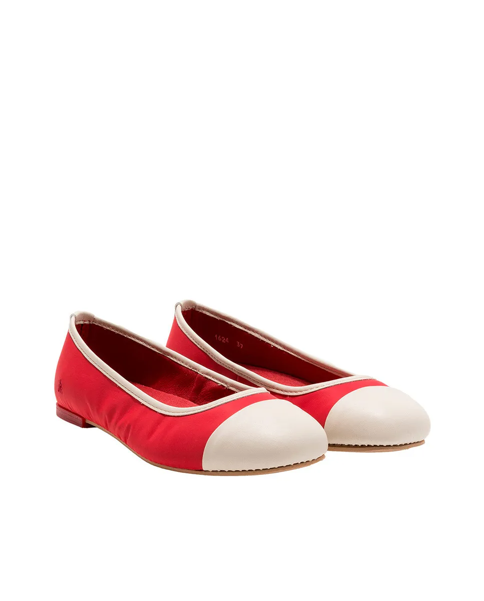 Ballerines bi-couleurs - Rouge