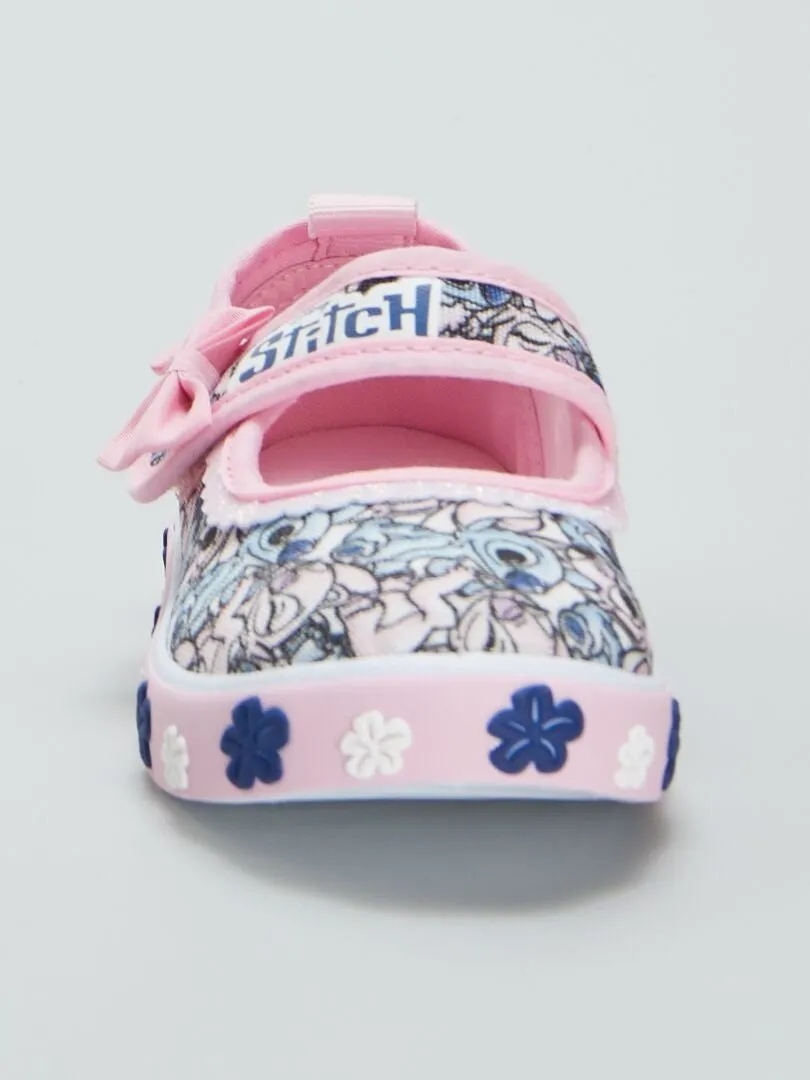 Ballerines en toile ‘Stitch’ - Rose