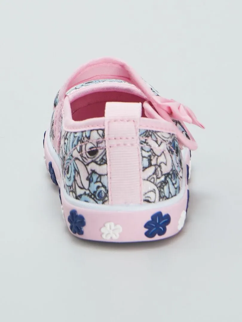 Ballerines en toile ‘Stitch’ - Rose