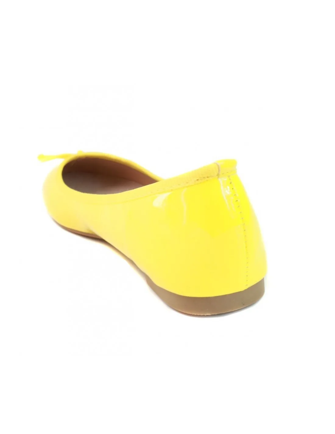 Ballerines femme vernies jaune classique semelle intérieure cuir