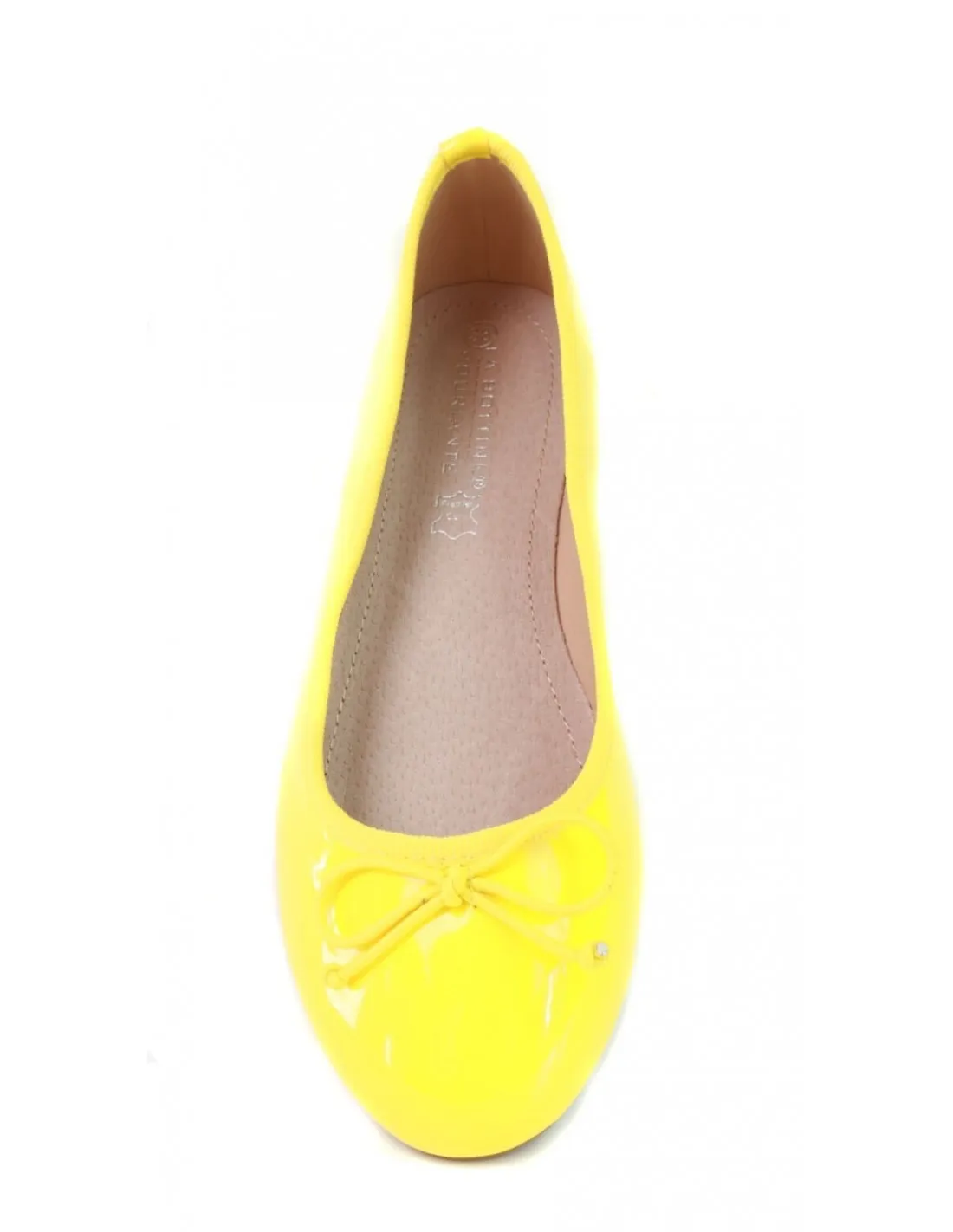 Ballerines femme vernies jaune classique semelle intérieure cuir