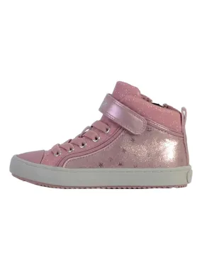 Basket Montante Cuir Enfant Geox J Kalispera - Rose