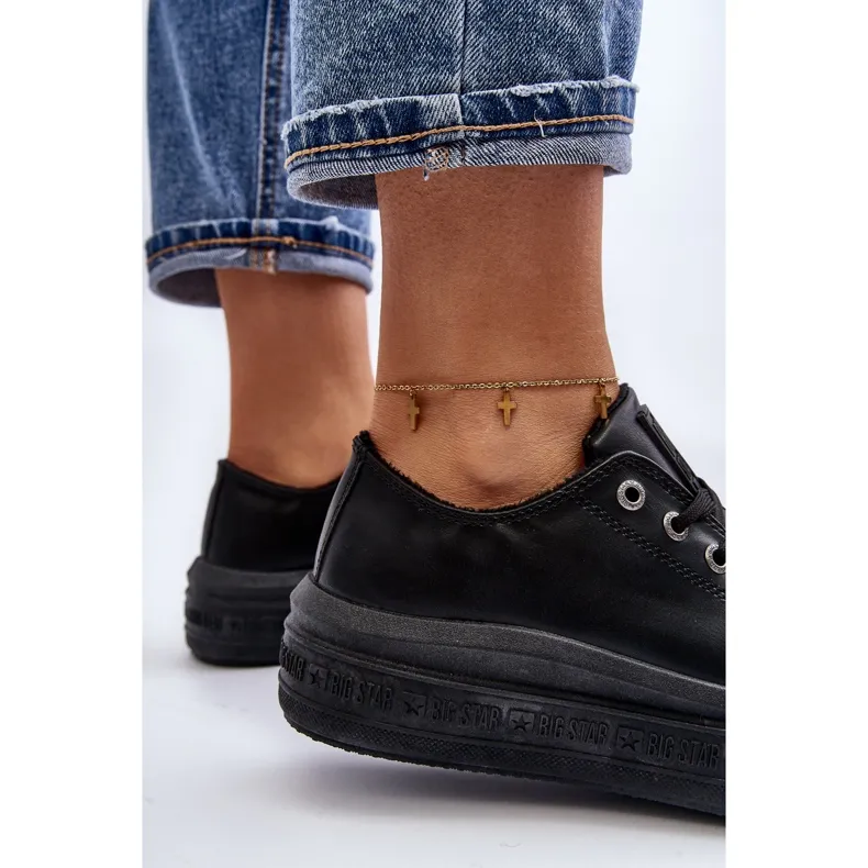 Baskets basses isolées pour femmes noires Big Star MM274031 le noir