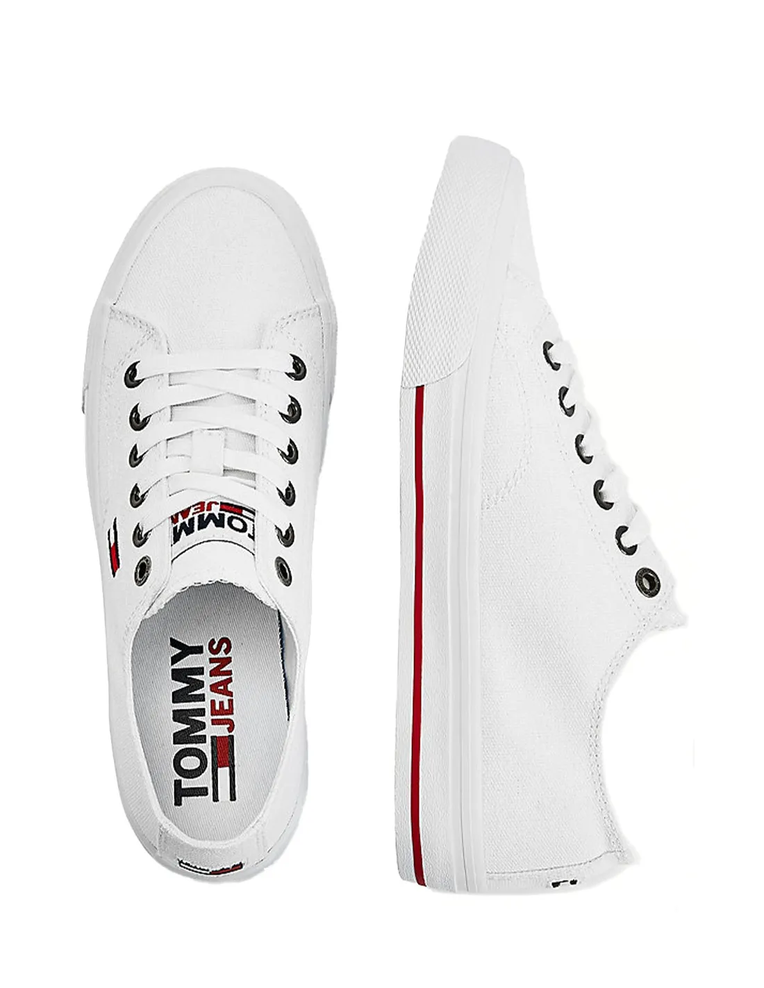 Baskets en toile Tommy Jeans ref 52549 Ybr White