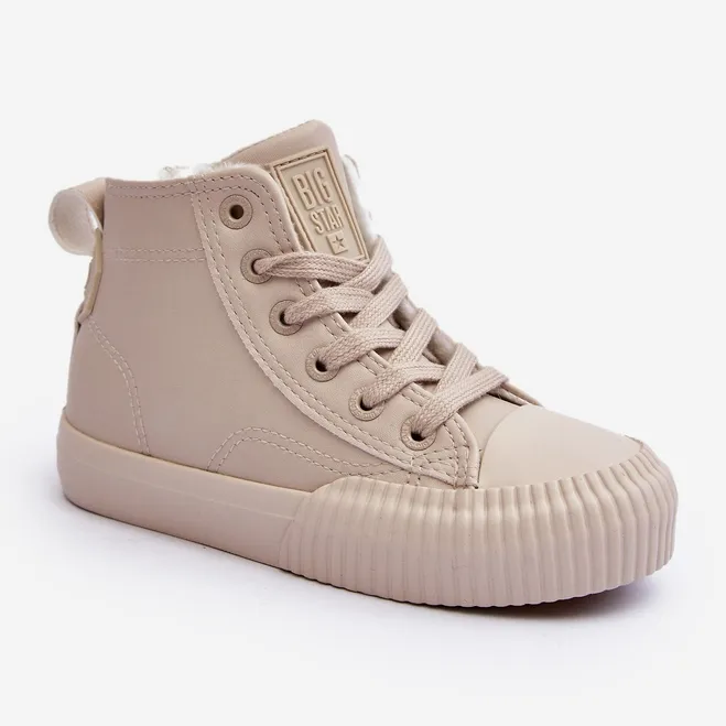 Baskets isolées pour enfants avec fermeture éclair Big Star MM374012 Beige clair