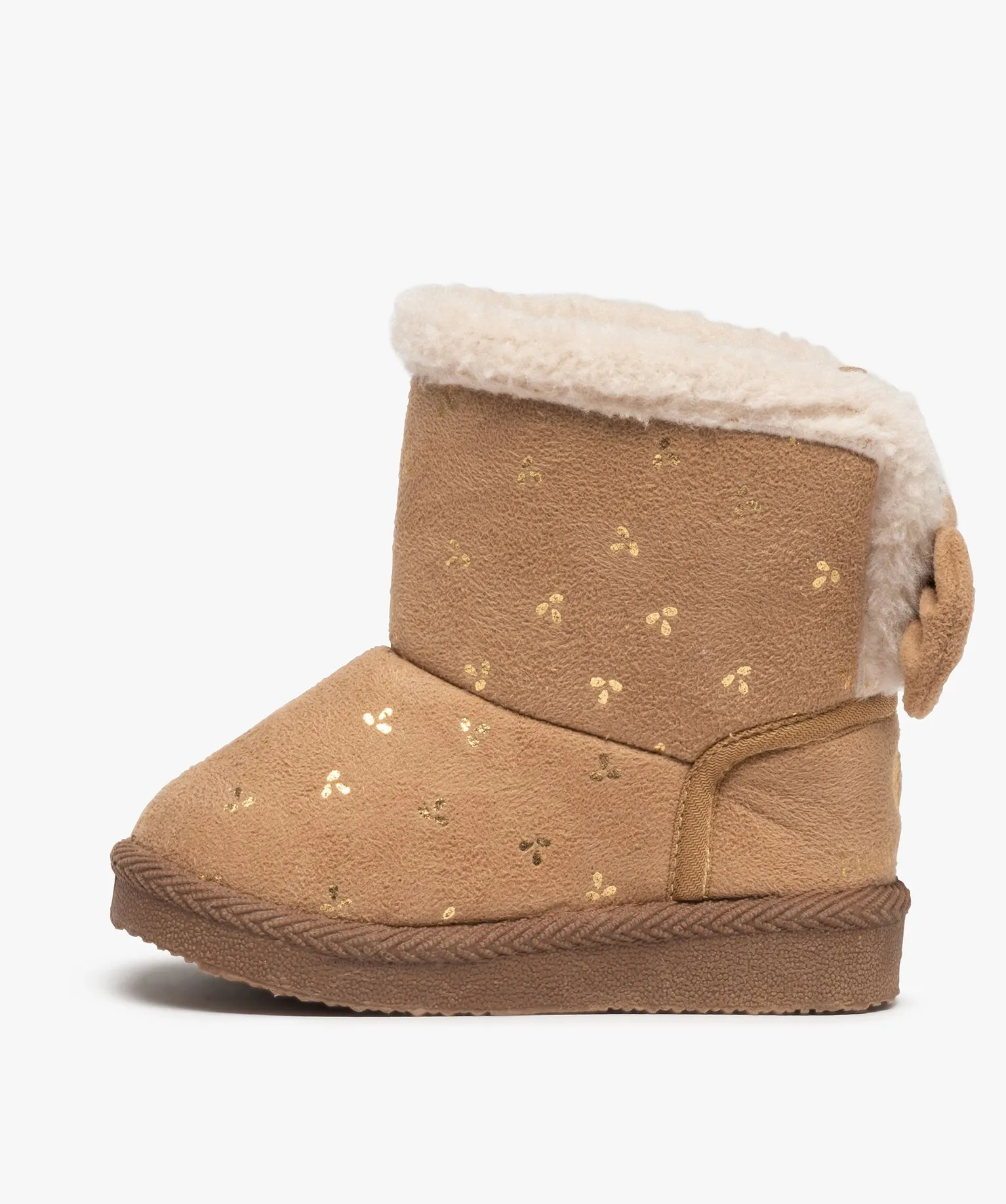 boots fourrees bebe fille en textile suede ¨C lulucastagnette beige bottes et chaussures montantes