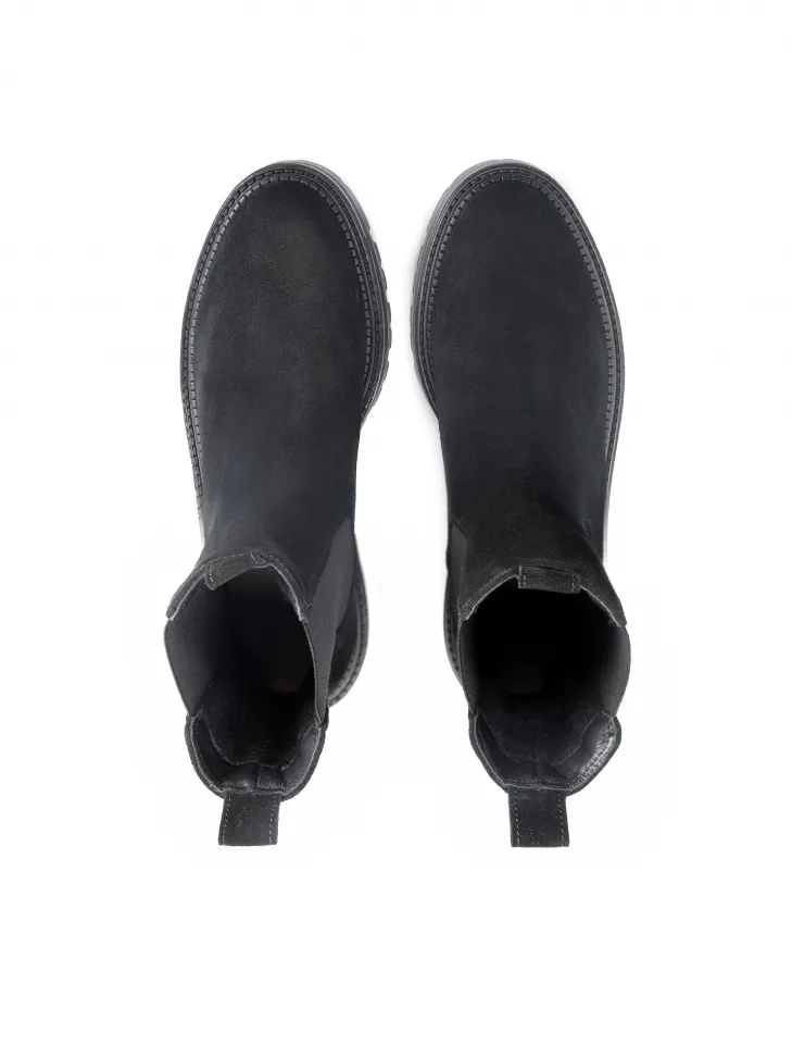 Bottes Chelsea droites noires à enfiler pour femmes