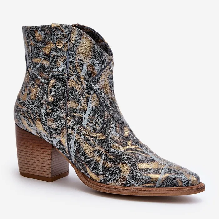 Bottes Cowboy En Cuir Pour Femme À Talon Haut Maciejka 05776-13 Bleu