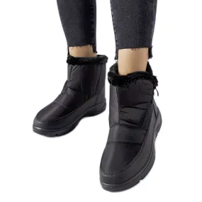 Bottes de neige isolées Judithe noires avec fermeture éclair le noir