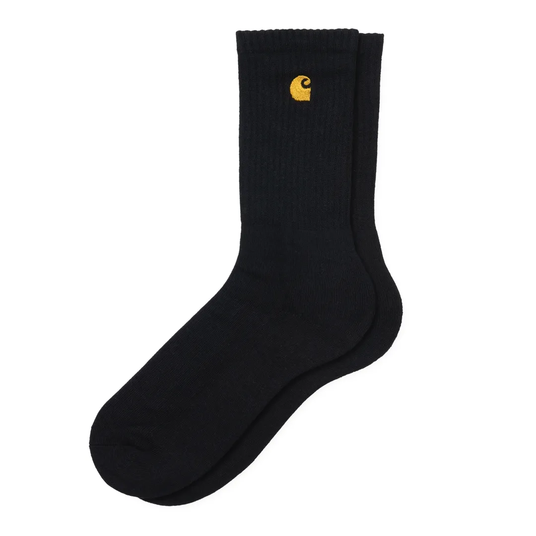 Chaussettes : CARHARTT WIP CHASE SOCKS Black Gold - Bamboo Skateshop