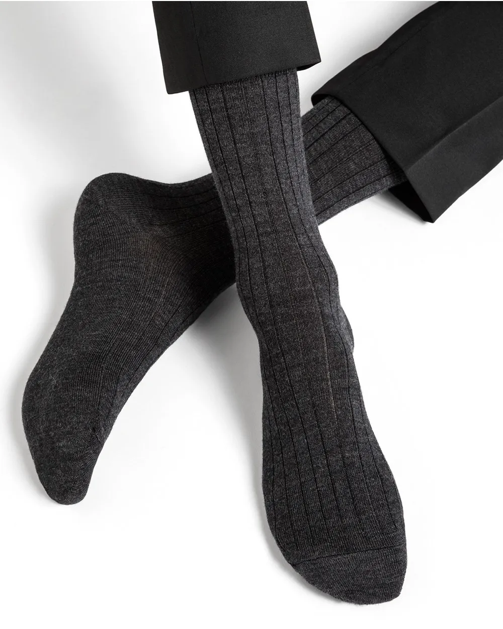 Chaussettes Laine Intérieur Coton Anthracite - Bleuforêt