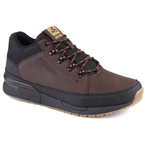 Chaussures de sport montantes pour hommes en cuir Bustagrip marron brun