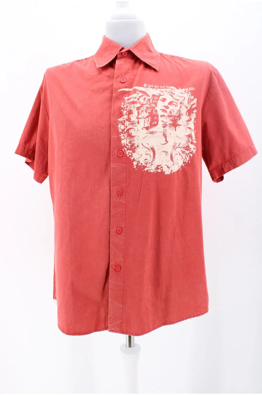 Chemise DSquared rouge brique / Vêtement d'occasion vintage friperie