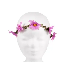 Couronne de fleurs en élastique