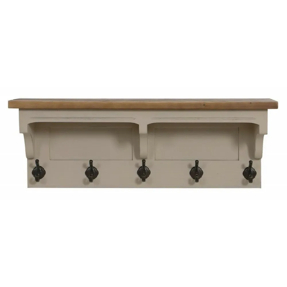 Etagère porte-manteaux bois blanc - provence interior's