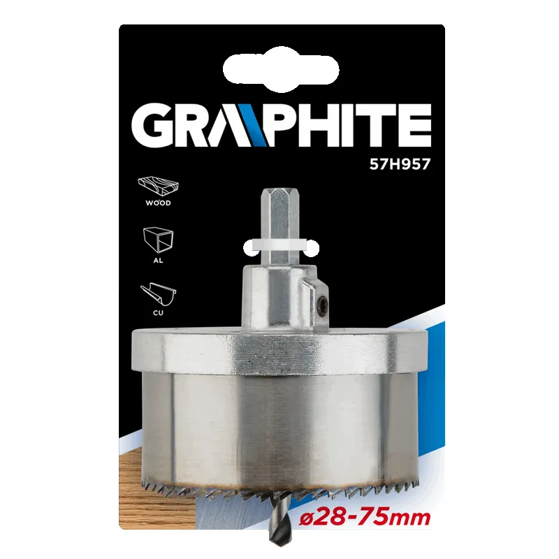 GRAPHITE scie cloche 28-75mm 5 pièces, dents trempées
