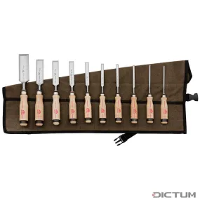 Jeu de ciseaux à bois Stubai »Spezial« 10 pcs/dans une sacoche enroul. en coton