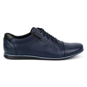 Kampol Chaussures casual cuir homme 39/63KAM bleu marine