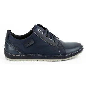 Kampol Chaussures casual cuir homme 61KAM bleu marine