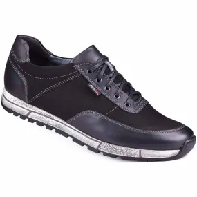 Kampol Chaussures casual en cuir pour hommes 31/3 noir le noir