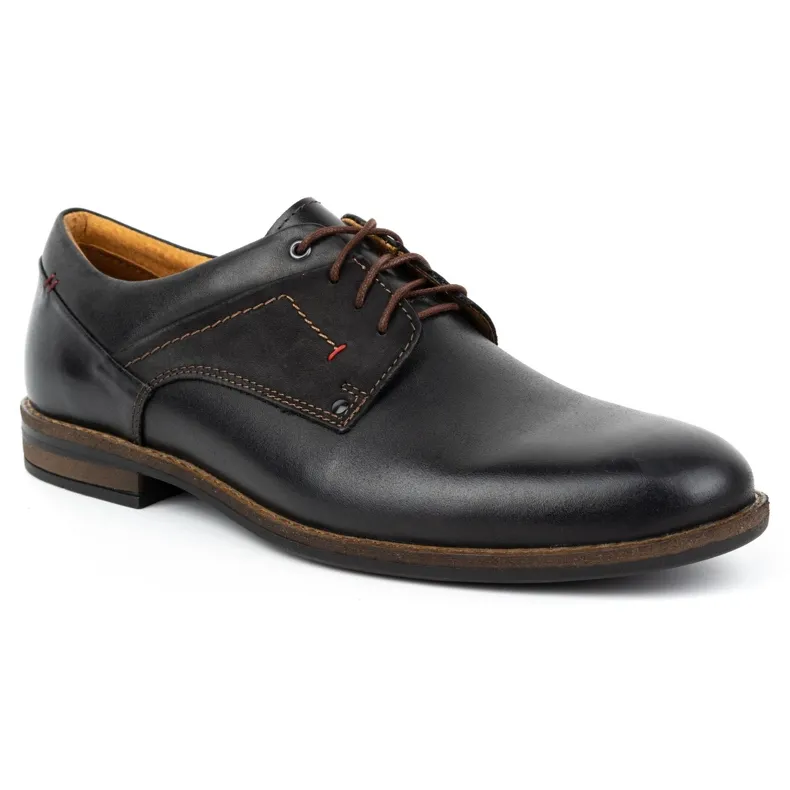 Kampol Chaussures homme casual élégant cuir 333KAM noir le noir