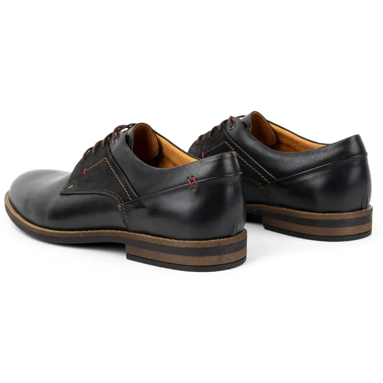 Kampol Chaussures homme casual élégant cuir 333KAM noir le noir