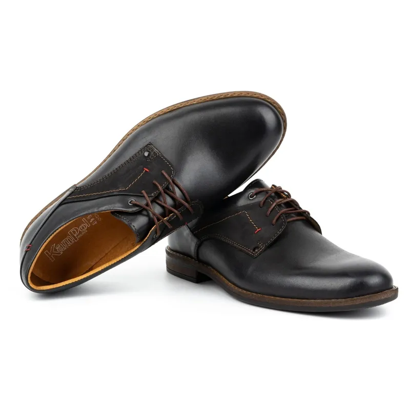 Kampol Chaussures homme casual élégant cuir 333KAM noir le noir