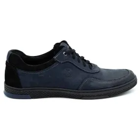 KOMODO Chaussures casual en cuir pour hommes 918K bleu marine