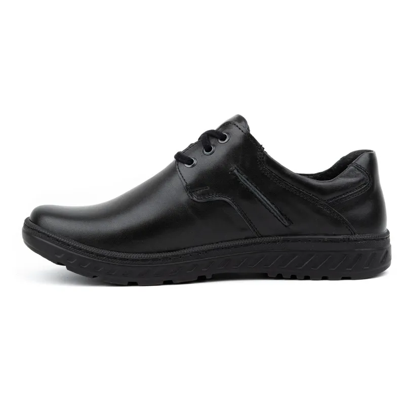 KOMODO Chaussures en cuir pour hommes Casual 923K noir le noir