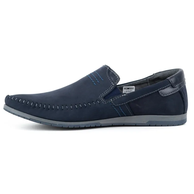 KOMODO Mocassins cuir homme 876 bleu marine