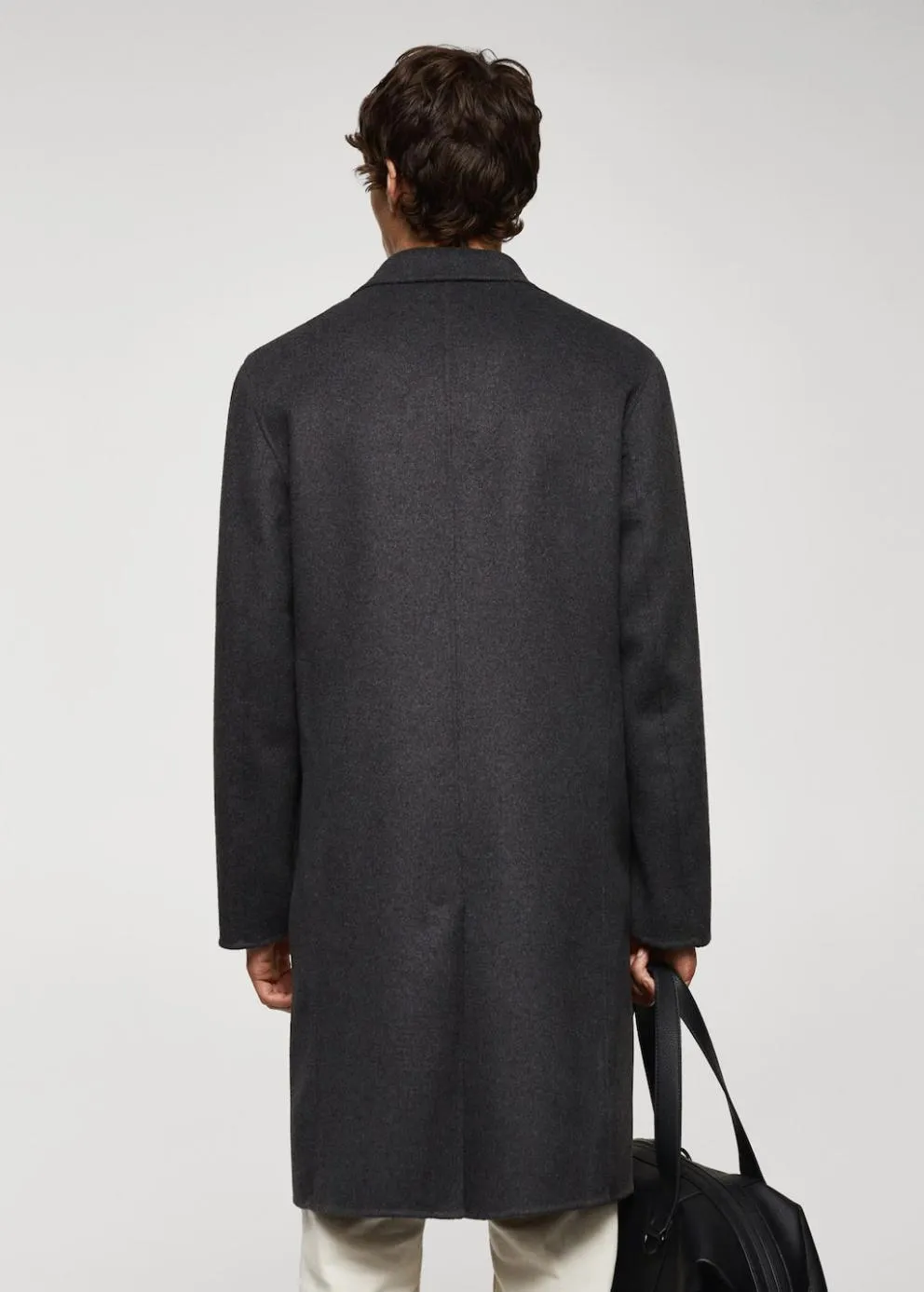 Manteaux | Homme MANGO Manteau Fait Main Laine Recyclée Gris