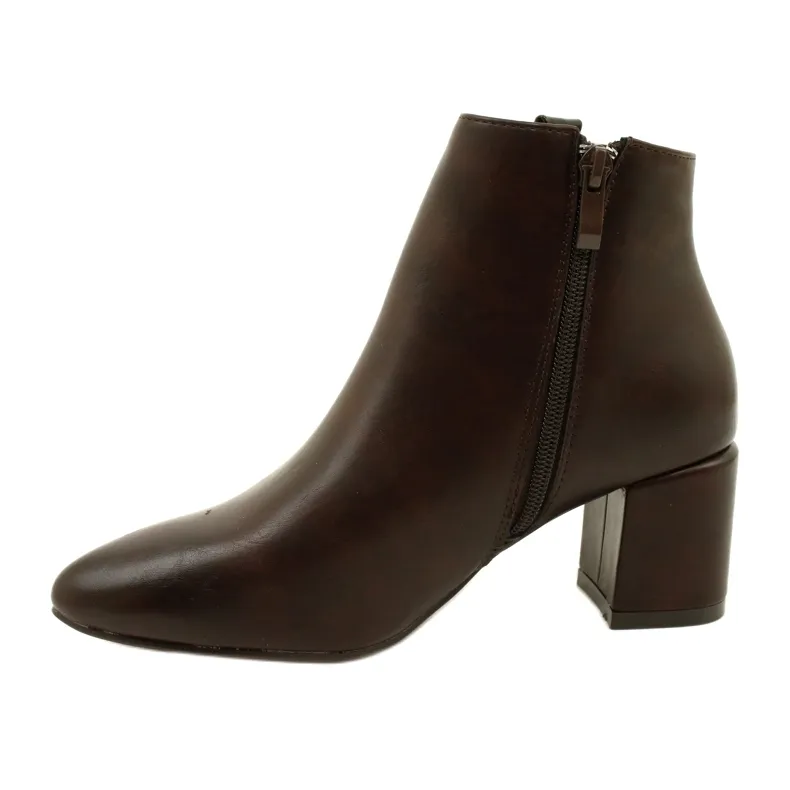 M.Daszyński Bottines zippées isolées Vergne Brown brun