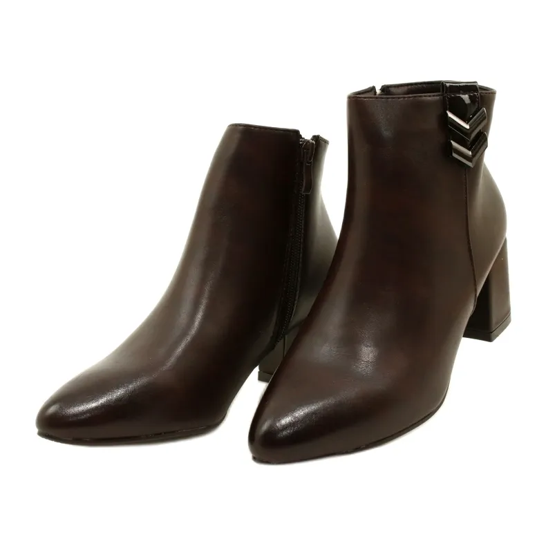 M.Daszyński Bottines zippées isolées Vergne Brown brun