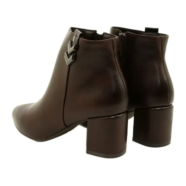 M.Daszyński Bottines zippées isolées Vergne Brown brun