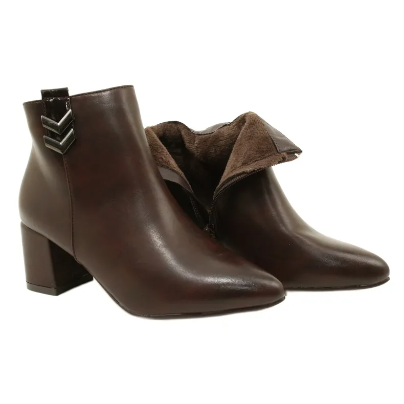 M.Daszyński Bottines zippées isolées Vergne Brown brun